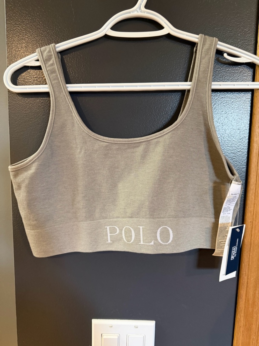 Polo by Ralph Lauren Women's Seamless Ribbed Bralette - Gray